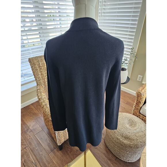 Eileen Fisher Silk Blend Open Front Ribbed Cardigan Women's Size S Black - Picture 5 of 9